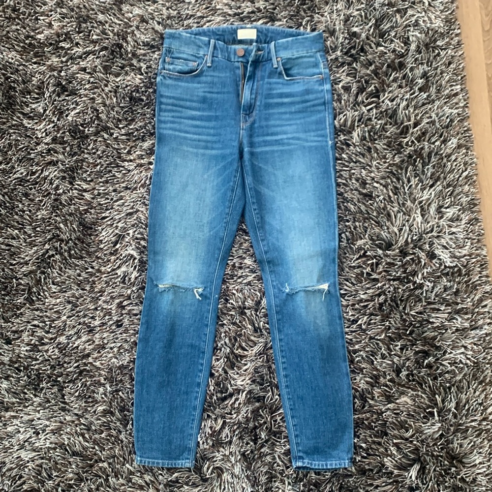 MOTHER High Waisted Looker Ankle Jeans - Gold Rush Baby